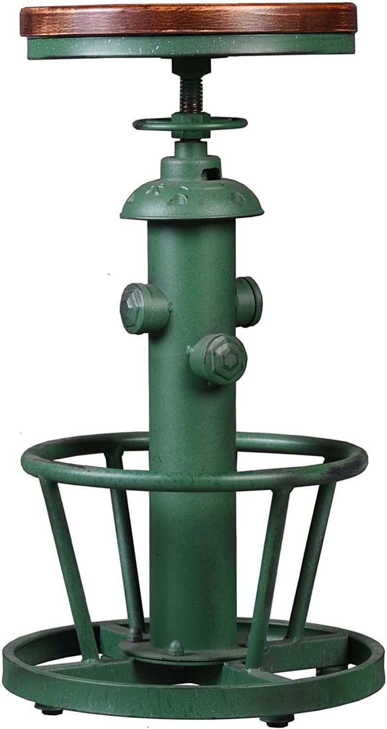 Topower 3 Piece Pub Bar Set Retro Round Bar Table and Stools for 2 Height Adjustable Pub Desk and Stools Match Bar Height and Counter Barstool Antique Green(1 Table + 2 Chairs) Topower