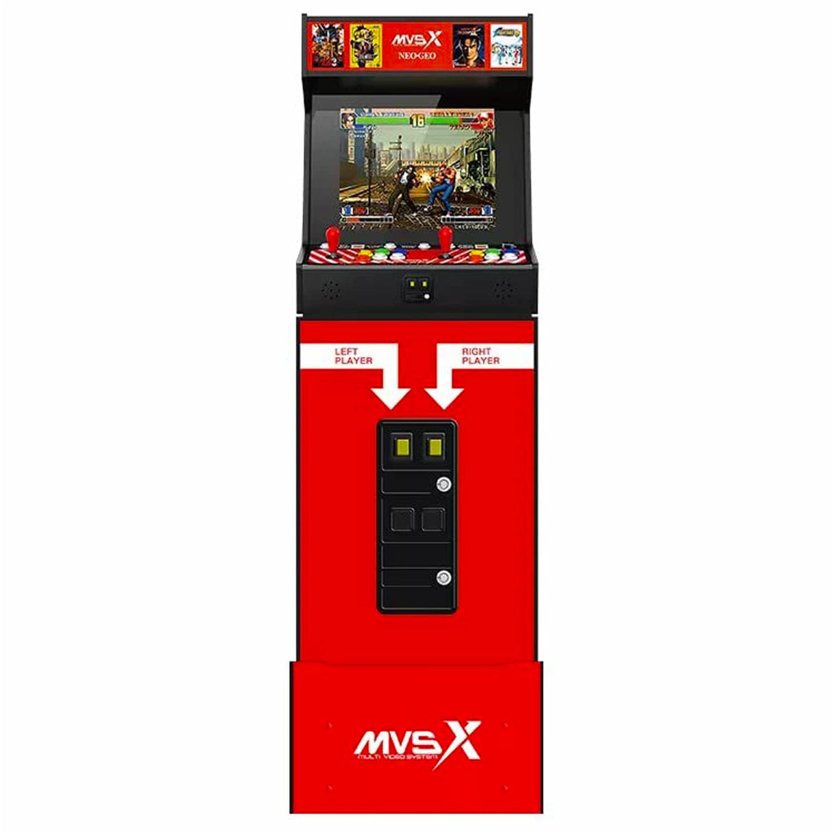 UNICO SNK NEOGEO MVSX Arcade with Base and Riser Set, Pre-loaded 50 SNK Official Genuine Retro Games, Support Two Players Fight Together by 2 Joysticks, Including The King of Fighters/Samurai/Metal Sl UNICO