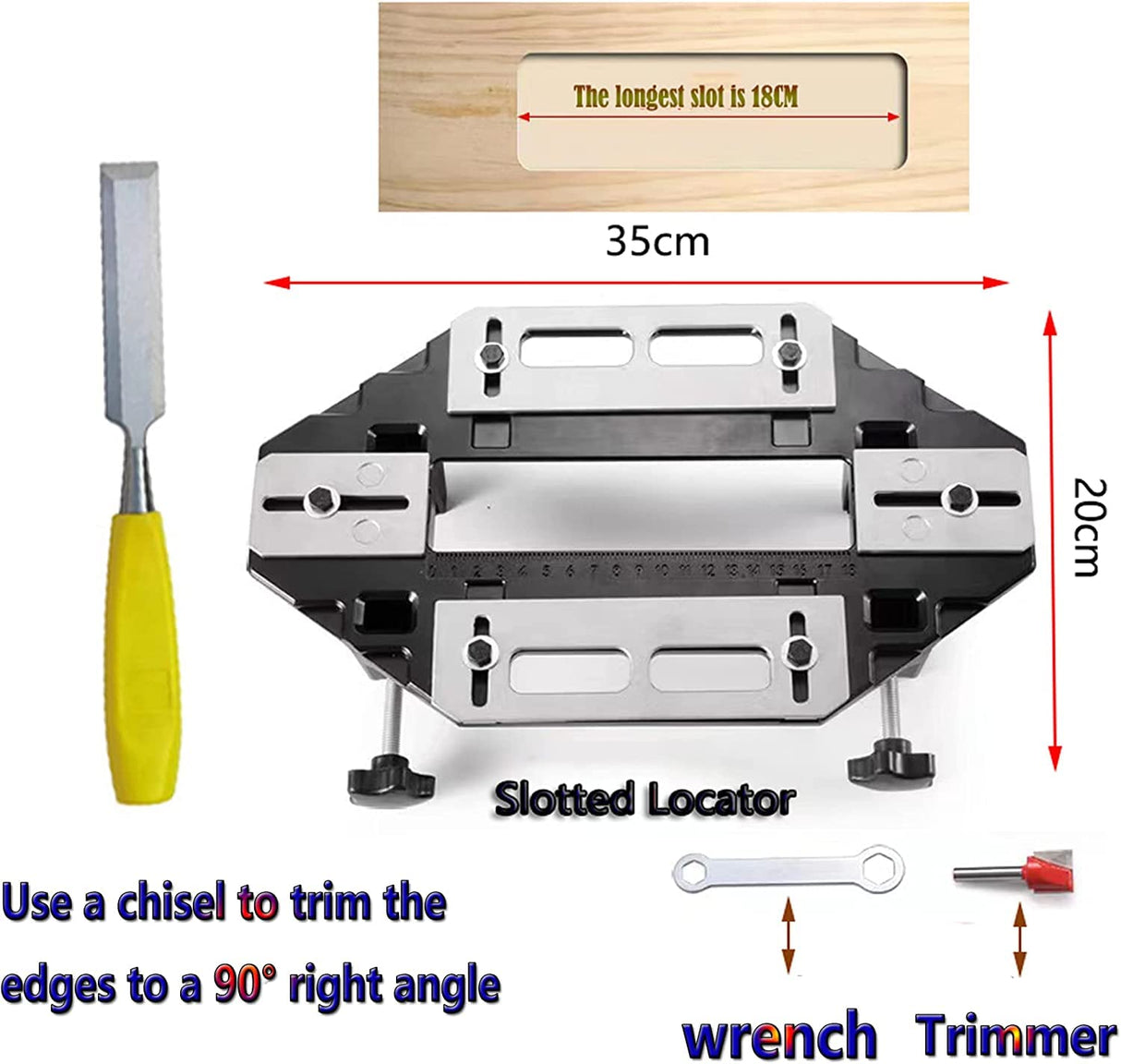 Aluminum Alloy Door Hinge Jig ,Door Hinge Hole Woodworking Hole Opener Slotting Locator ,Hinges for Wood Cabinet Kitchen Door Lock Installation ZMURED
