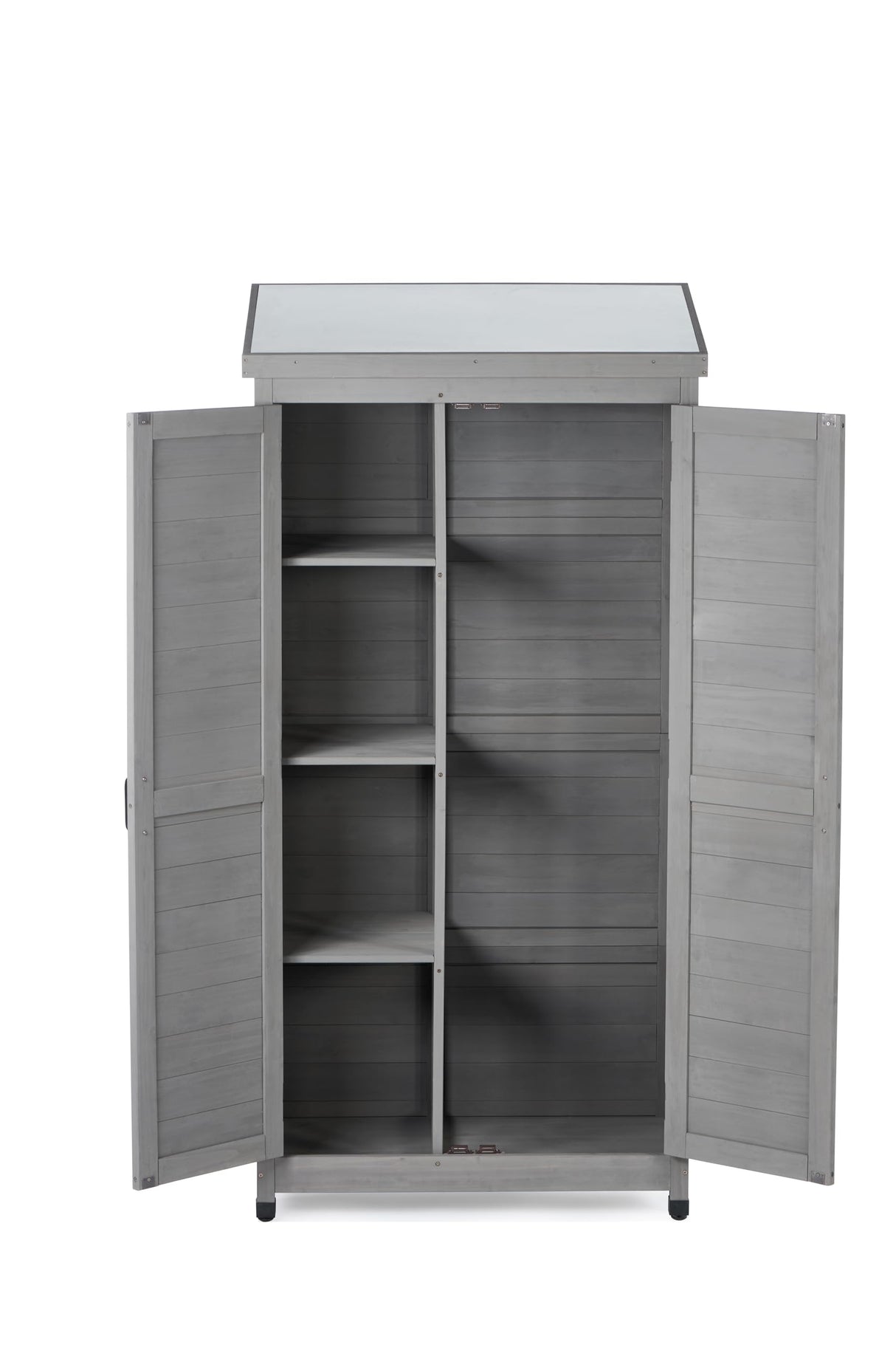 GM Ultra 68 Inches Outdoor Storage Cabinet and Metal Top,Garden Shed,Outdoor Wood Tall Shed for Yard Patioļ¼Outdoor Wooden with Top Vertical Tool Backyard Garden Patio Lawn (Gray) GM Ultra