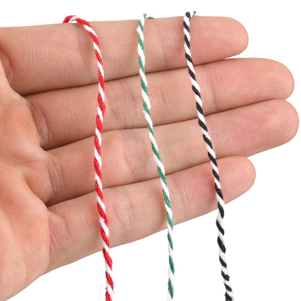 Joycraft 984ft Christmas Cotton String Balls, 2mm Cotton Bakers Rope, Durable for Arts, Craft, Gift Wrap, Meat Prep, Baking, Gardening & Butchers (3pcs x 328ft) joycraft
