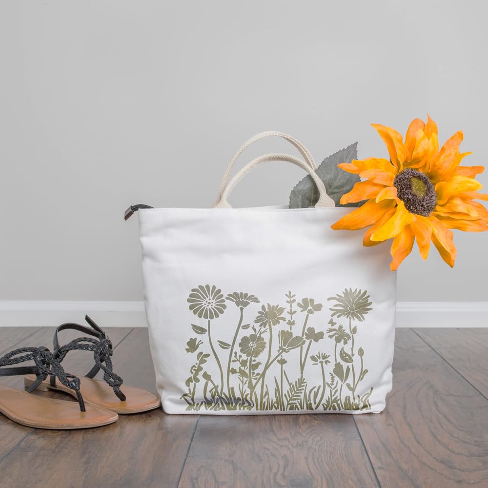 DLY LIFESTYLE Large Wildflower Stencil for Painting (15x12 Inches) - Stencils for Crafts Reusable for Canvas, Fences, Fabric, Furniture - DIY Wall Stencils for Painting Large Pattern DLY LIFESTYLE