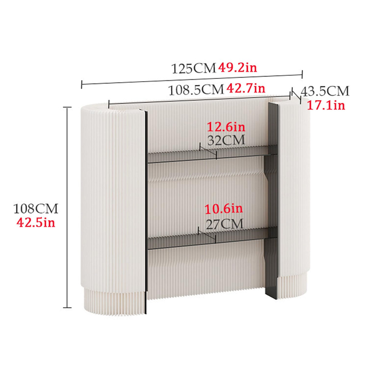 Modern Reception Desk Counter Foldable Exhibition Reception Counter with 2 Shelves, Multi-Functional Commercial Reception Desk for Lobby Hotel Bar WoodArtSupply