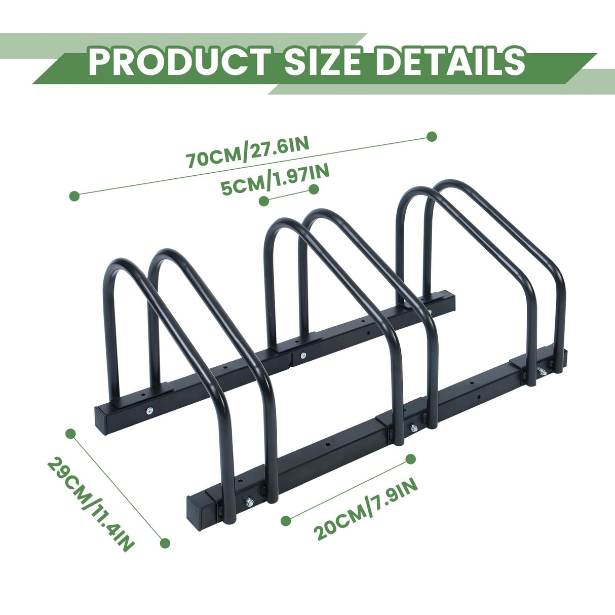 Auwey Bike Floor Rack Bike Floor Parking Bicycle Parking Rack Bike Storage Stand Bike Floor Stand Bicycle Storage Organizer for Mountain Bike, Road Bike Fit 22-28" Wheel Stand Tire Width 2.2" Auwey