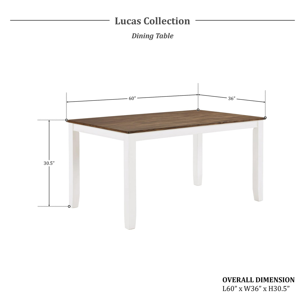 Lexicon Dining Table Set for 6 with Cross Back Chairs, 7 Piece Farmhouse Kitchen Table Set, Solid Wood Dining Room Table and Chairs Set of 6 for Home, Dining Room, Kitchen, Cherry/White Lexicon