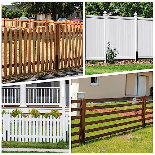 AXWHYS Fence Post Repair 2 Pack,Fence Post Stake Double Ground Spike with Black Powder-Coated for Repair Tilted/Broken Wood Fence Post AXWHYS