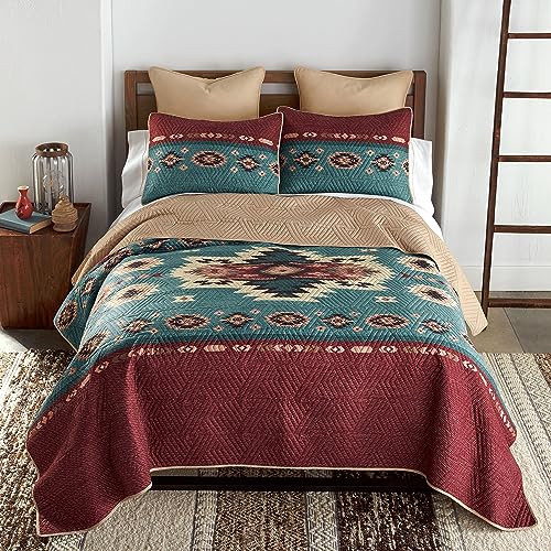 Donna Sharp King Bedding Set - 3 Piece - Apache Southwest Quilt Set with Quilt and Two Pillow Shams - Machine Washable Donna Sharp