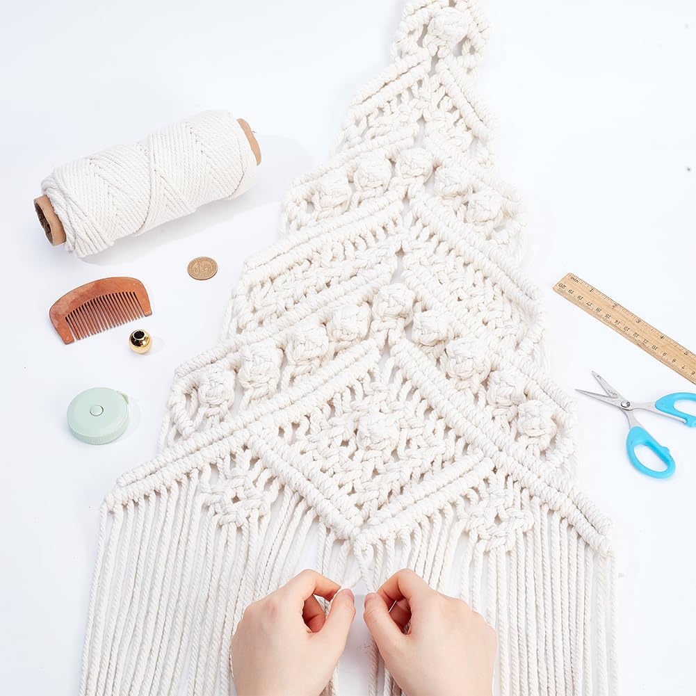 ORIGACH DIY Macrame Christmas Tree Large Wall Hanging kit Handmade Woven Macrame Wall Hanging Kit for Beginners Adults with Step by Step Video Tutorial Instruction Christmas Ornaments, 40x21inch ORIGACH