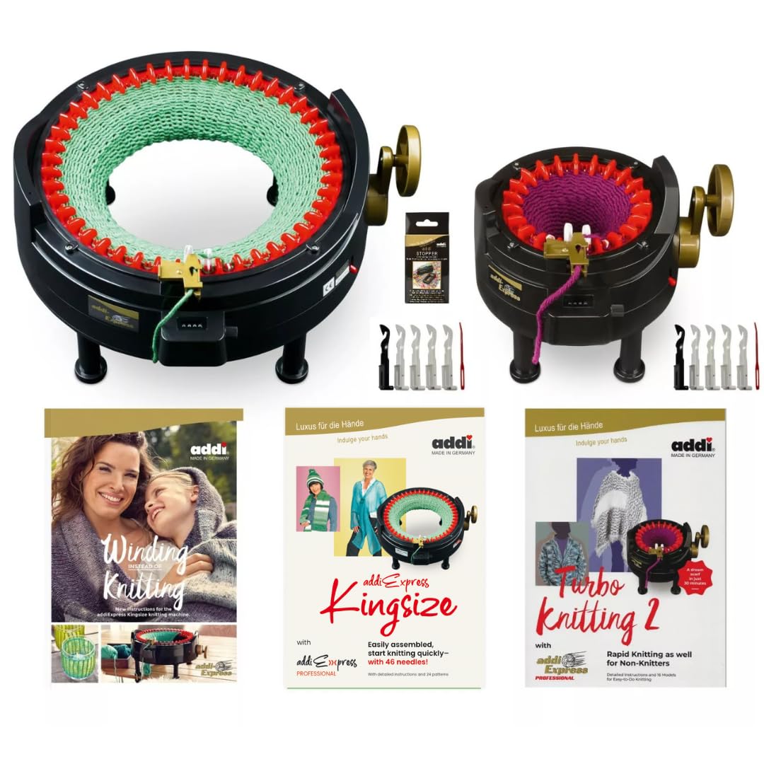 addi I Want IT All - MEGA PRO Set - Two Knitting Machines with Pattern Books and Accessories addi