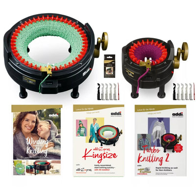 addi I Want IT All - MEGA PRO Set - Two Knitting Machines with Pattern Books and Accessories