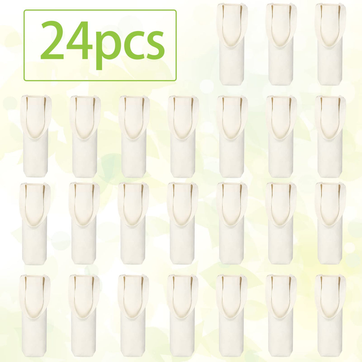 Hoolerry 24 Pcs Canvas Wine Bag with Handle Sublimation Blank Bottle Gift Tote Reusable Washable Wine Carrier Tote Hoolerry