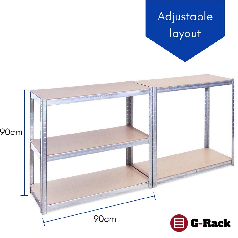 Garage Shelving Units: 71 x 35 x 18 inches | Heavy Duty Racking Shelves for Storage-1 Bay, Galvanised Steel 5 Tier (400 lbs Per Shelf), 2000 lbs Capacity | For Workshop, Shed, Office | 5 Year Warranty G-Rack