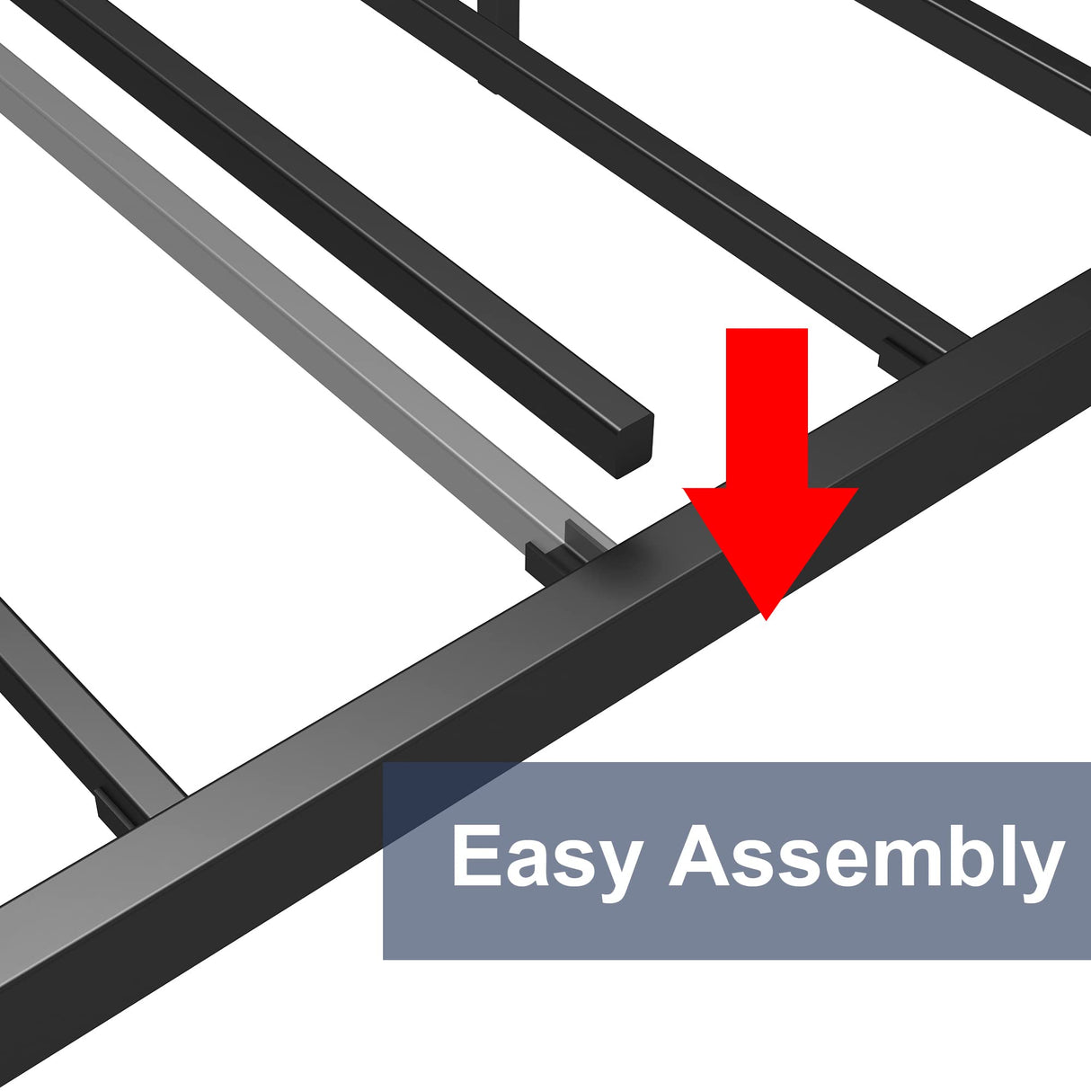 LIKIMIO King Bed Frame and Headboard, Easy Assembly, Noise-Free, No Box Spring Needed, Heavy Strong Metal Support Frames, Vintage Brown LIKIMIO