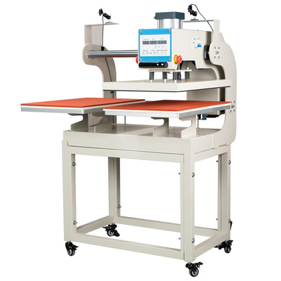 16x24 Pneumatic Dual Heat Press Machine Auto Sliding & Up-Open - Industrial Heat Transfer Double Station Automatic Press with Infrared Positioning for T-Shirt Sublimation Printing
