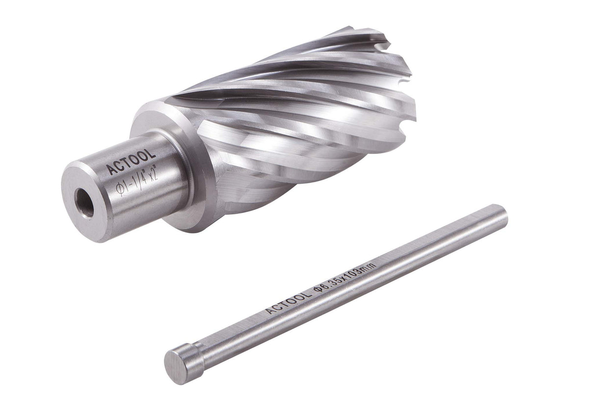 ACTOOL 1-1/4" Diameter × 2" Depth of Cut HSS ANNULAR Cutter with 3/4'' Weldon Shank ACTOOL