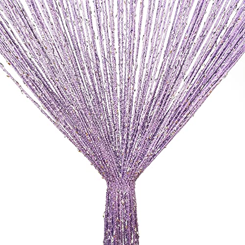 Atsweetlife Door String Curtain Doorway Beads Curtains,Hanging Room Divider Beaded Decor Hippie Glitter Fringe Panel Closet Window Doors Sequin Sheer Boho Doors Tassel (Purple) Atsweetlife