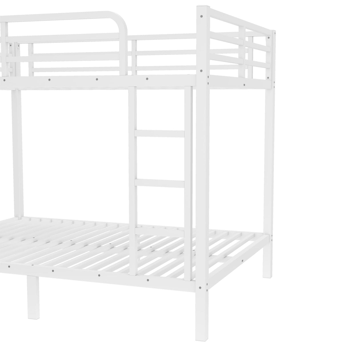 Bellemave Full Over Full Bunk Bed with Build in Ladder, Heavy Duty Bunk Beds with Full Length Guardrail, Easy Assemble, Mattress Not Included, White Bellemave