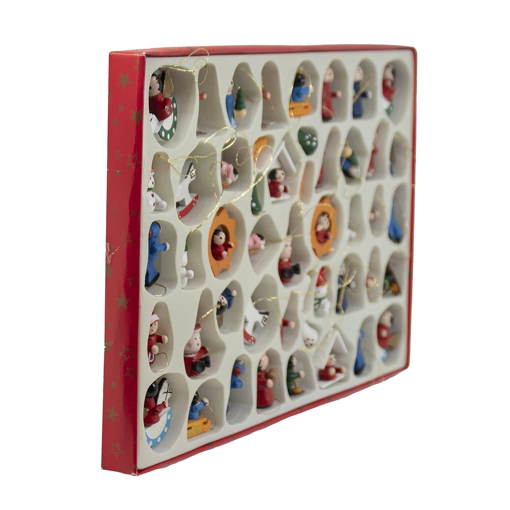 Kurt Adler C0719 Petite Treasures Wooden Ornament, Set of 48 Kurt S. Adler