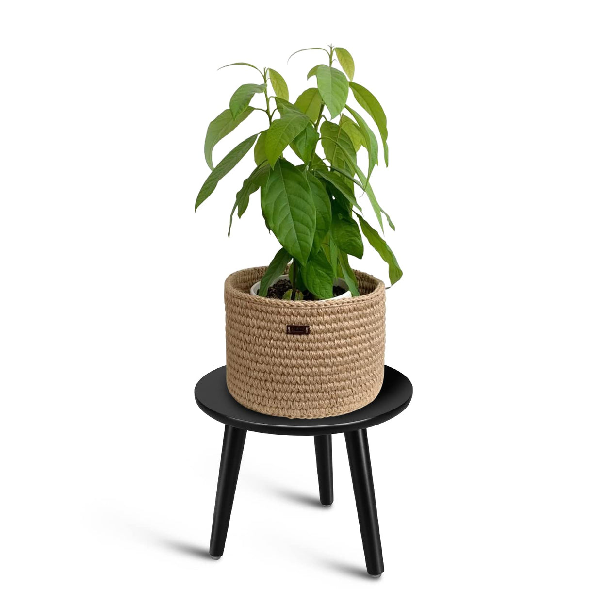 Uneedem Indoor Plant Stand Wood Mid Century Plant Stand for Indoor Plants, Modern Plant Table, 8.9" Tall Plant Holder for Flower Pots, Small Round Side Table, End Table Uneedem