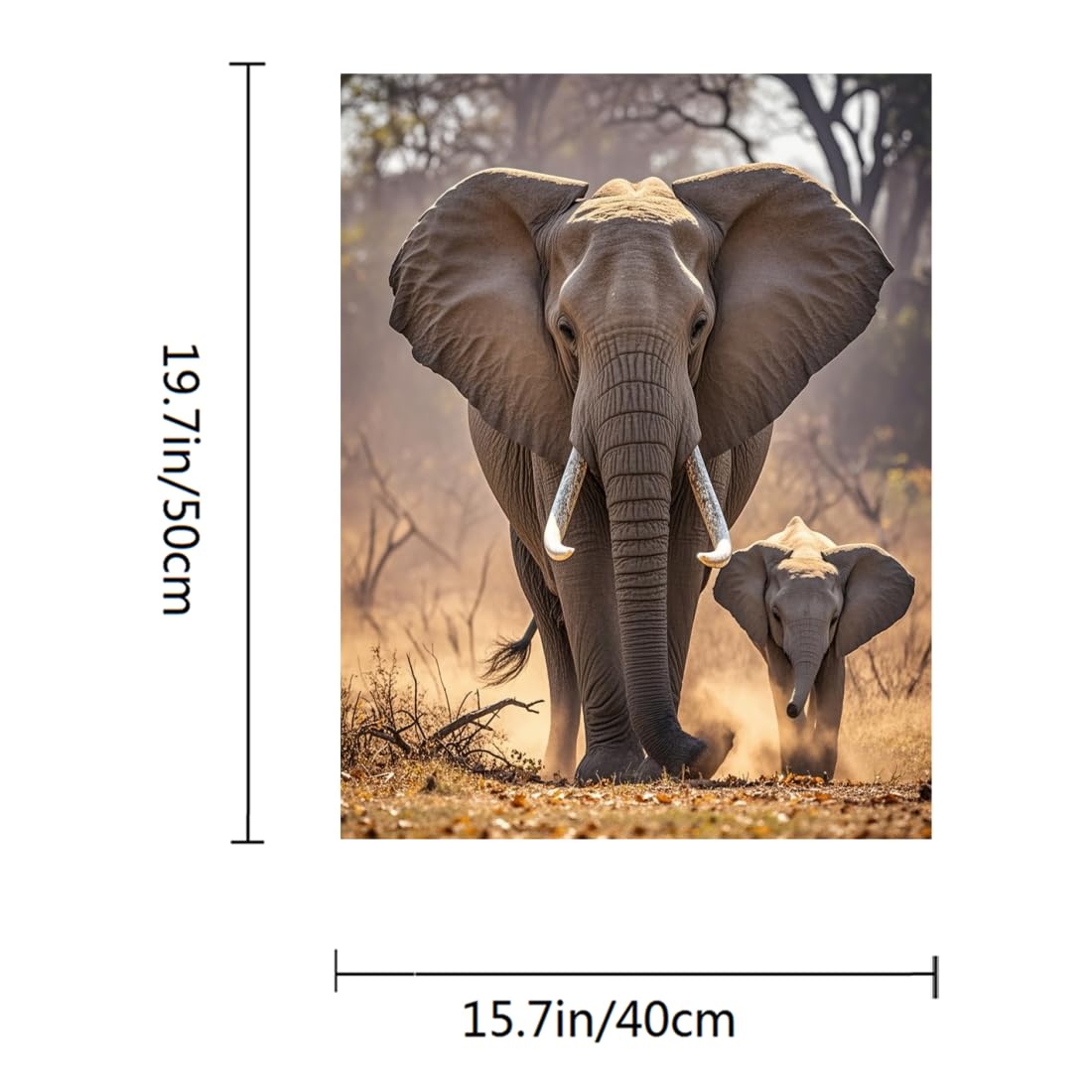 ACANDYL Elephant DIY Paint by Numbers Kit for Adults Paint by Numbers Beginner Canvas Painting by Number DIY Acrylic Oil Painting on Canvas Arts Craft Decoration 16x20 in ACANDYL