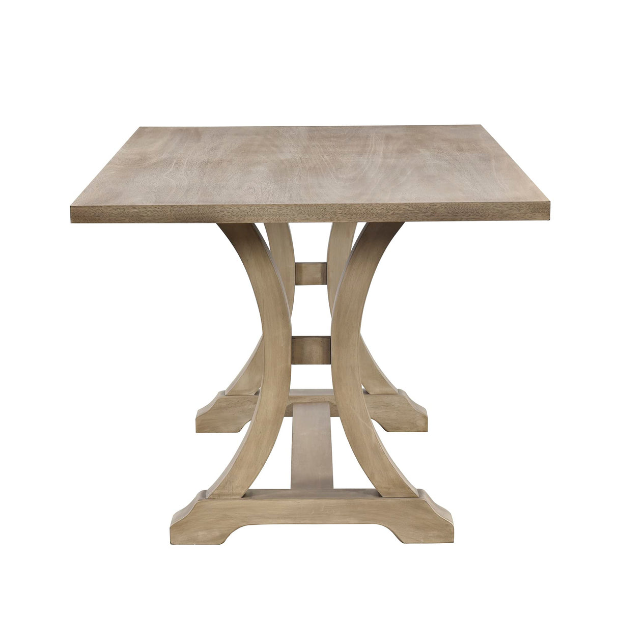 SIYSNKSI 6-Piece Farmhouse Dining Table Set, Rectangular Trestle Table with 4 Upholstered Chairs and 1 Bench, Wooden Kitchen Set Living Room, Dining Table Set for 6 SIYSNKSI