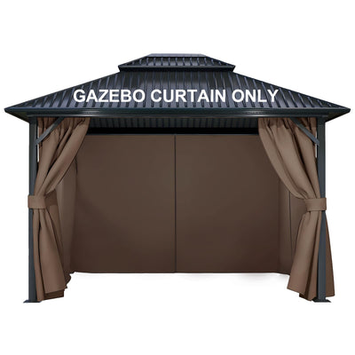 COWVIE 4-Panel 12' x 16' Gazebo Replacement Curtains, Patio Privacy Sidewalls with Double Zipper, Replacement for Outdoor Gazebo Canopy (Curtain Only)