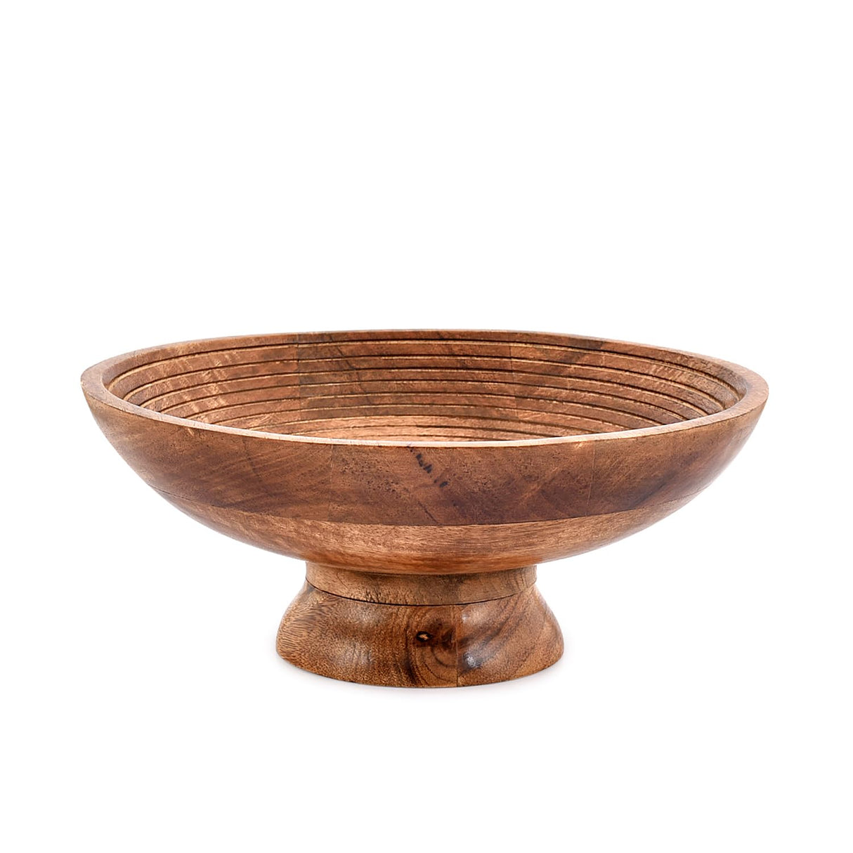 NIRMAN FRUIT BOWL Mango Wood Round Shaped Serving Bowl For Fruit,Dessert Platter Tray Dish Kitchen Dining Fruit,Dessert,Snack (12" x 12" x 5") NIRMAN