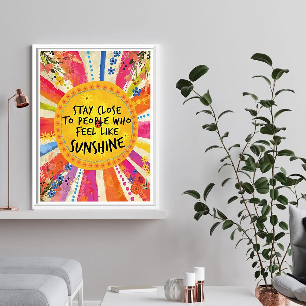 Peeua Inspirational Diamond Art Kits for Adults,5D Diamond Painting Butterfly Full Drill Cross Stitch Cavans Crafts for Home Bedroom and Livingroom Decor, 15.8 x 11.8 Peeua