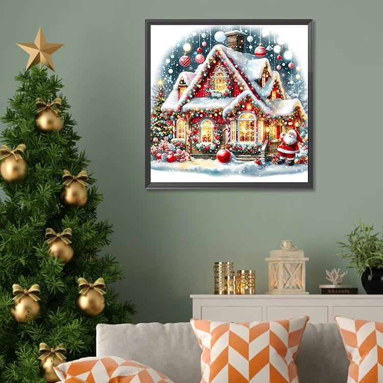 croshom Christmas Diamond Art Kits for Adults Beginners,Christmas Diamond Painting Kits for Adults, 5D DIY Full Drill Diamonds Craft for Adult Gem Arts Gifts, Home Wall Decor 14" x 14" croshom