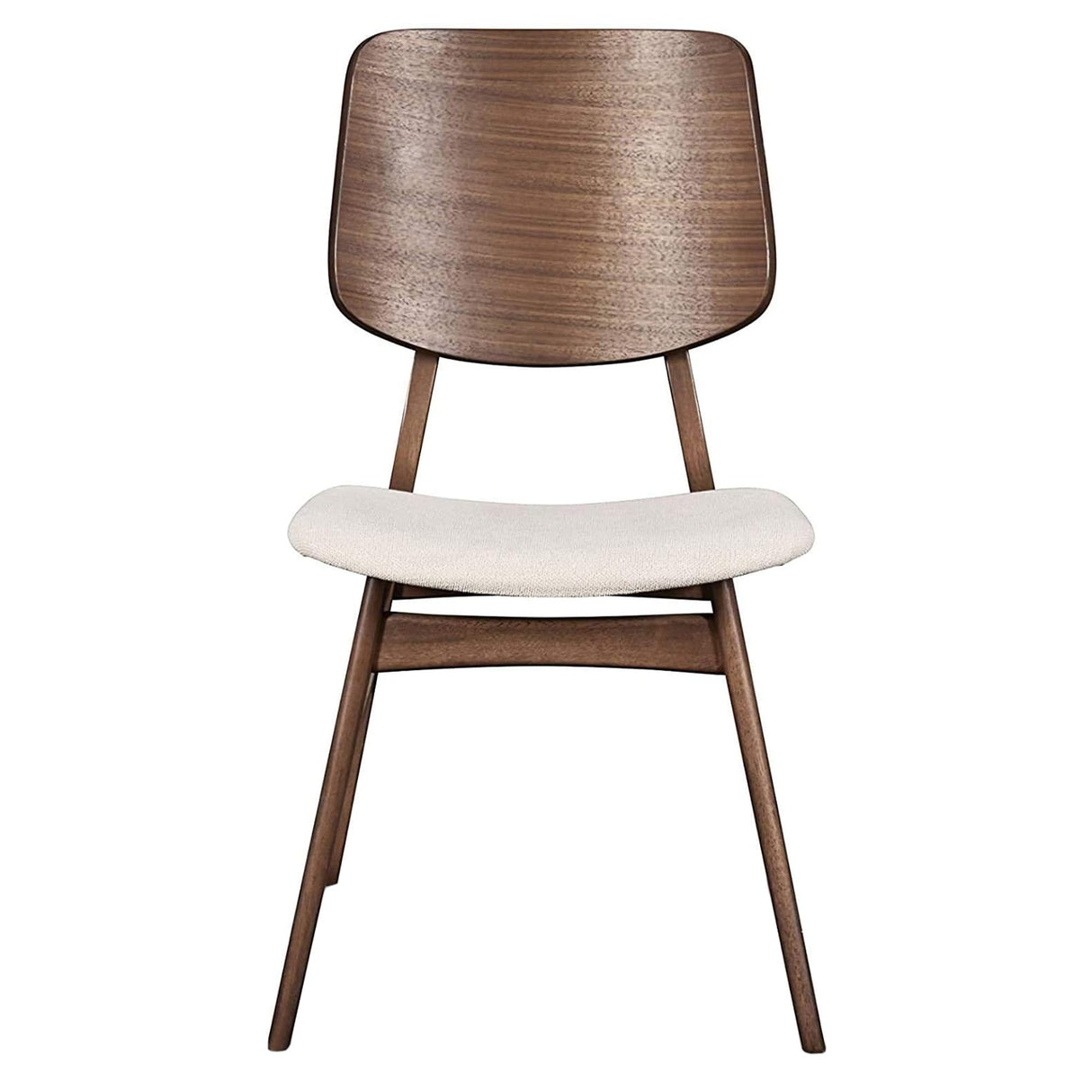 New Classic Furniture Mid-Century Modern Oscar Oval Back Dining Chair, Set of Two, Walnut Brown New Classic Furniture