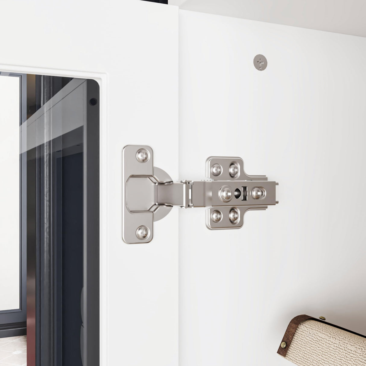 AIEGLE Glass Door Entertainment Center with Storage Bridge, Traditional Media Console Table Wall Unit with Shelves for 70 75 inch TV, TV Stand Set, White, 96.9”W AIEGLE