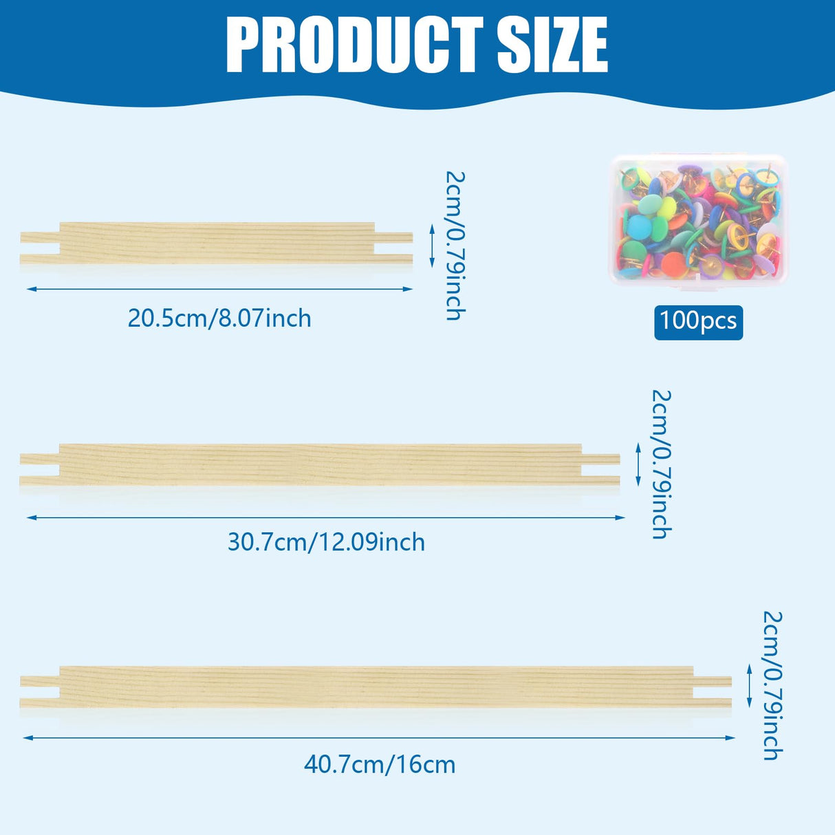 12-Pack Wooden Stretcher Bars Kit - Complete Needlework Frame Set with 100 Tacks (8/12/16 Inch) | Heavy-Duty Canvas Stretchers for Embroidery, Cross Stitch & Craft Projects Moodaily