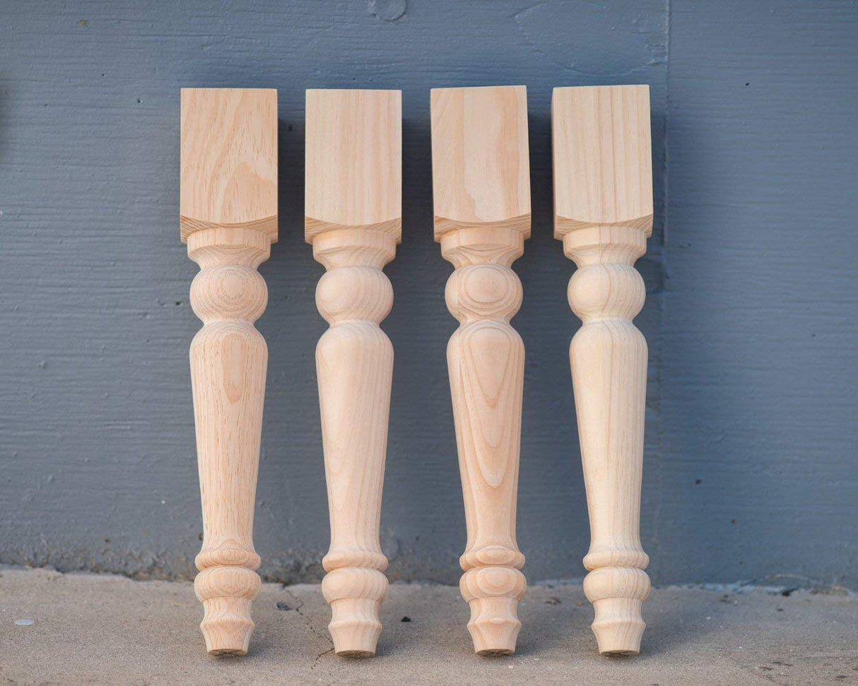 CAROLINA LEG CO. Knotty Pine Chunky Cottage Bench Legs - Made in USA - Replacement Coffee Table Legs - Set of 4 - Dimensions: 2.75" x 16" CAROLINA LEG CO.