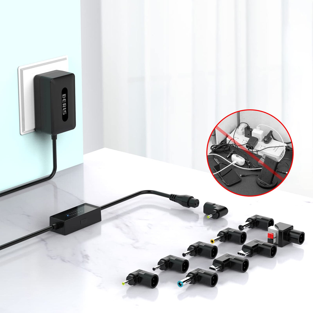 24W AC Adapter Multi Volt Replacement Switching Power Supply DC Plug Cord 12V 5V 6V 7V 8V 9V 10V 11V 13V 14V 15V 16V 17V 18V 19V 20V, Universal Adapters for Routers Speakers CCTV and LED Strip IBERLS