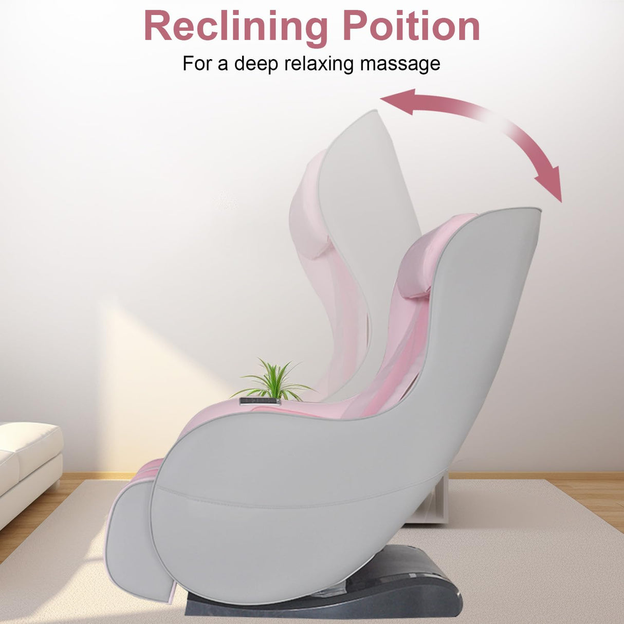 PayLessHere Zero Gravity Full Body Electric Shiatsu Massage Chair Recliner with Massaging Rollers Air Pressure Massage L-Track Stretch Wireless Bluetooth Speaker USB Charger PS4, Pink PayLessHere