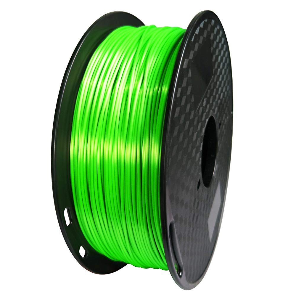 Silk Lime Green PLA Filament 1.75 mm 3D Printer Filament Consumables 1kg Spool Bright Neon Green 3D Printing Material FDM Printer Silky Metal Like Shiny Metallic Green PLA Filament CC3D Green Color CC3D