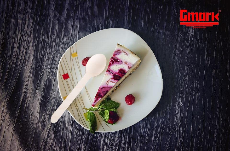 Gmark 100 ct Wooden Spoons, 6.5" Length, No Plastic Earth-Friendly, Disposable Biodegradable Wooden Cutlery, Green Product (Bag of 100pcs) GM1045 Gmark