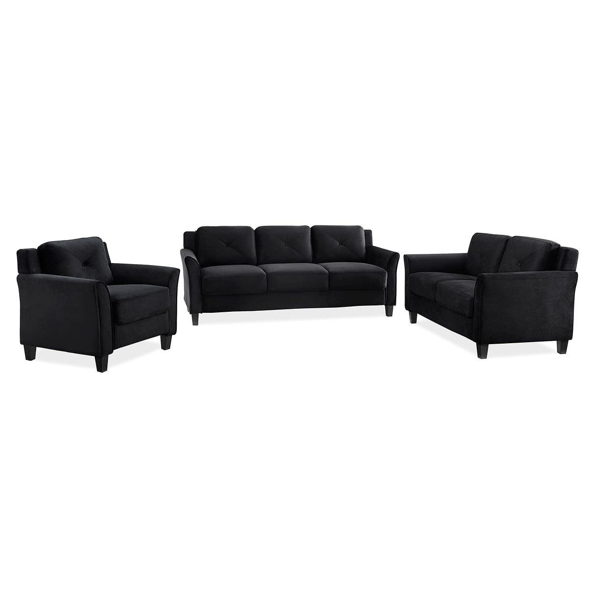 Lifestyle Solutions Harrington Loveseat, Black LifeStyle Solutions