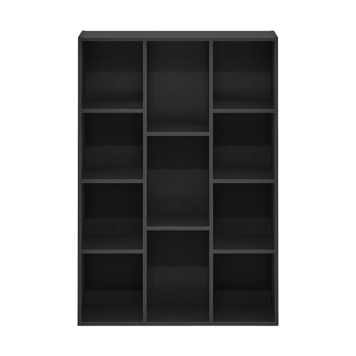 Furinno LUDER Book Shelf, 11-Cube Bookshelf, Reversible Bookcase, 9.4" x 29.1" x 41.7", for Living Room, Bedroom, Home Office, Blackwood Furinno