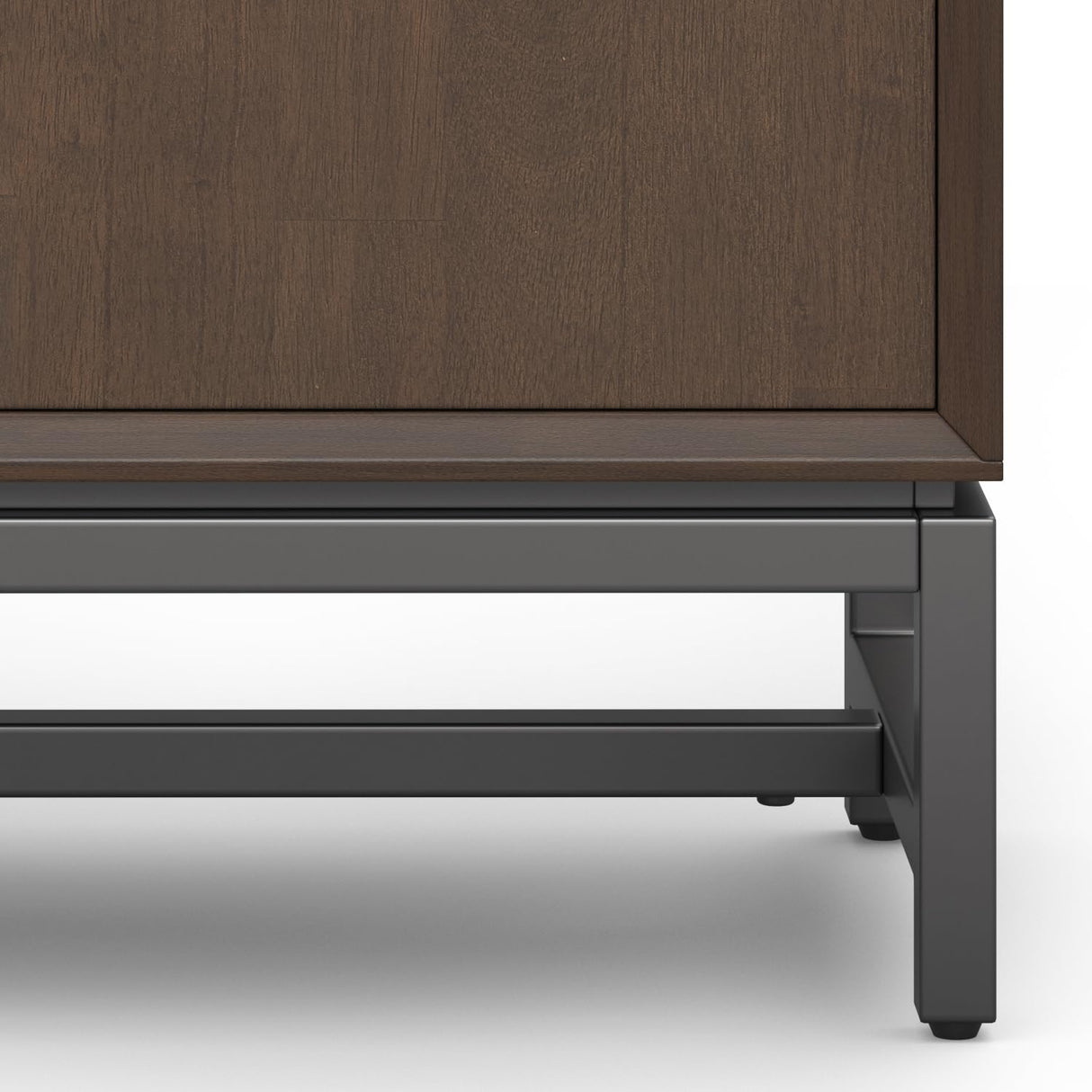 SIMPLIHOME Banting SOLID HARDWOOD Wide Modern Industrial Low Storage Cabinet for The Living, Entryway and Family Room, 32 inch, Walnut Brown SIMPLIHOME