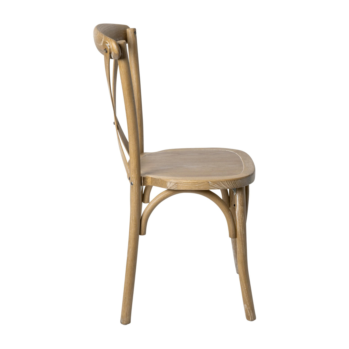 Merrick Lane Bardstown Bistro Style Wooden Dining Chair - Medium Natural White Grain - High X-Back Merrick Lane
