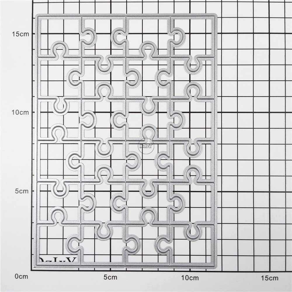 DzIxY Rectangle Puzzle Metal Cutting Dies for Card Making Kit Embossing Paper Die Cuts Scrapbook Machine Stencils Storage Pockets Supplies DzIxY