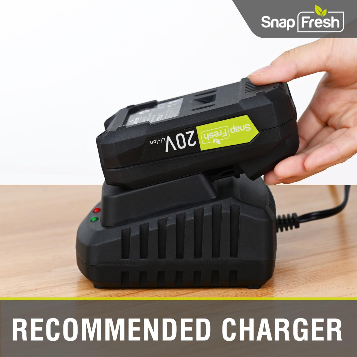 SnapFresh 20V 2.0Ah Li-ion Battery, (Not Compatible with Other Brands), Lithium-Ion Battery Support Fast Charging(BBT-DC20A) SnapFresh