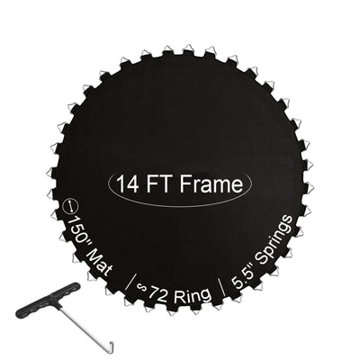 Ketofa 14 ft Trampoline Replacement Mat, Fits 5.5" Spring 72 V-Hooks Round Trampoline Frame,150" Premium Trampoline Mat (Excluding Frame and Spring)