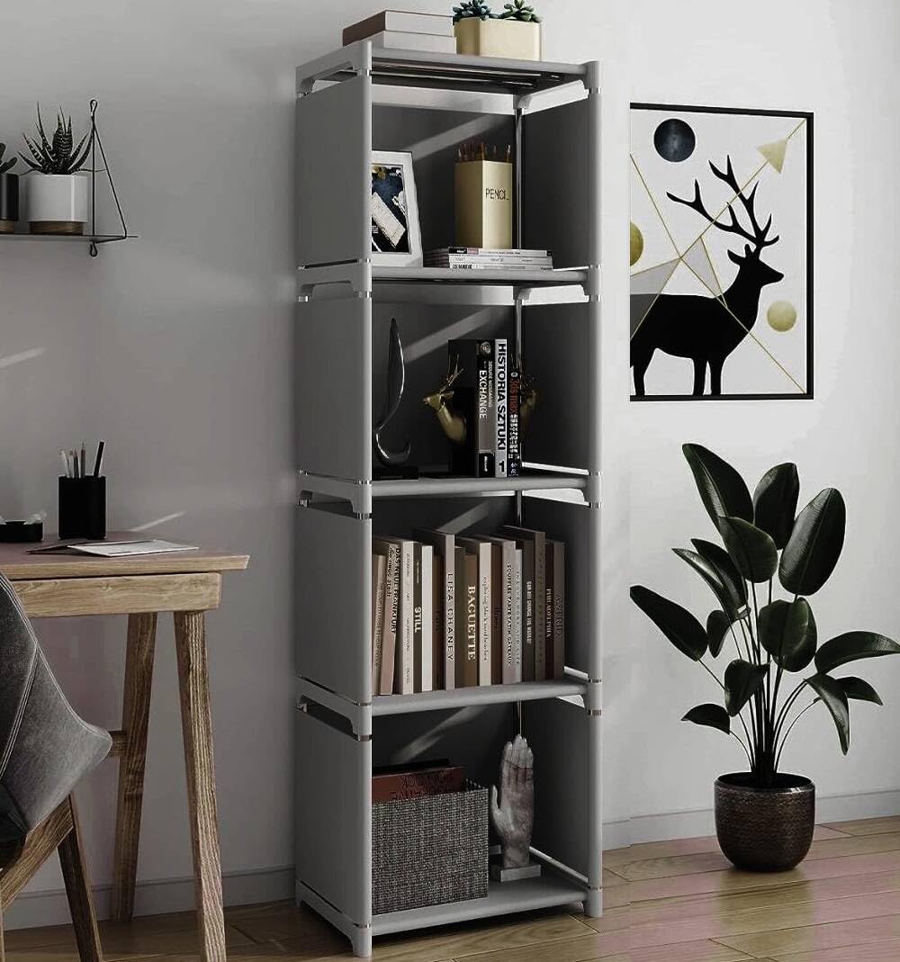 RIIPOO Storage Cubes Organizer Shelves, 4 Cube Bookcase Bookshelf for Bedroom Closet Small Spaces, Cube Storage Organizer Shelf for Kids Clothes Nursery RIIPOO