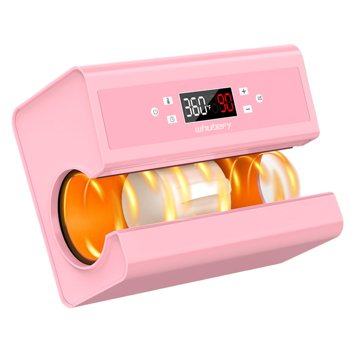 Whubefy Auto Tumbler Heat Press Machine, Pink Mug Heat Press Heat Up Even & Fast, Cup Press Machine for 30oz, Sublimation Machine for Tumbler 2.6-3.34in, Glass Jar, Can & Mugs, Halloween Spirit Whubefy