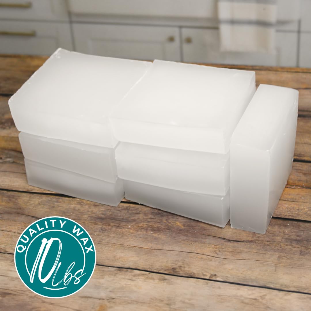 Direct Candle Supply - 10lb Fully Refined Household Paraffin Candle Wax, Paraffin Wax for Candle Making, Bulk Candle Wax for Crafting Projects and Candle Making, Parafina, Cera para Velas Direct Candle Supply