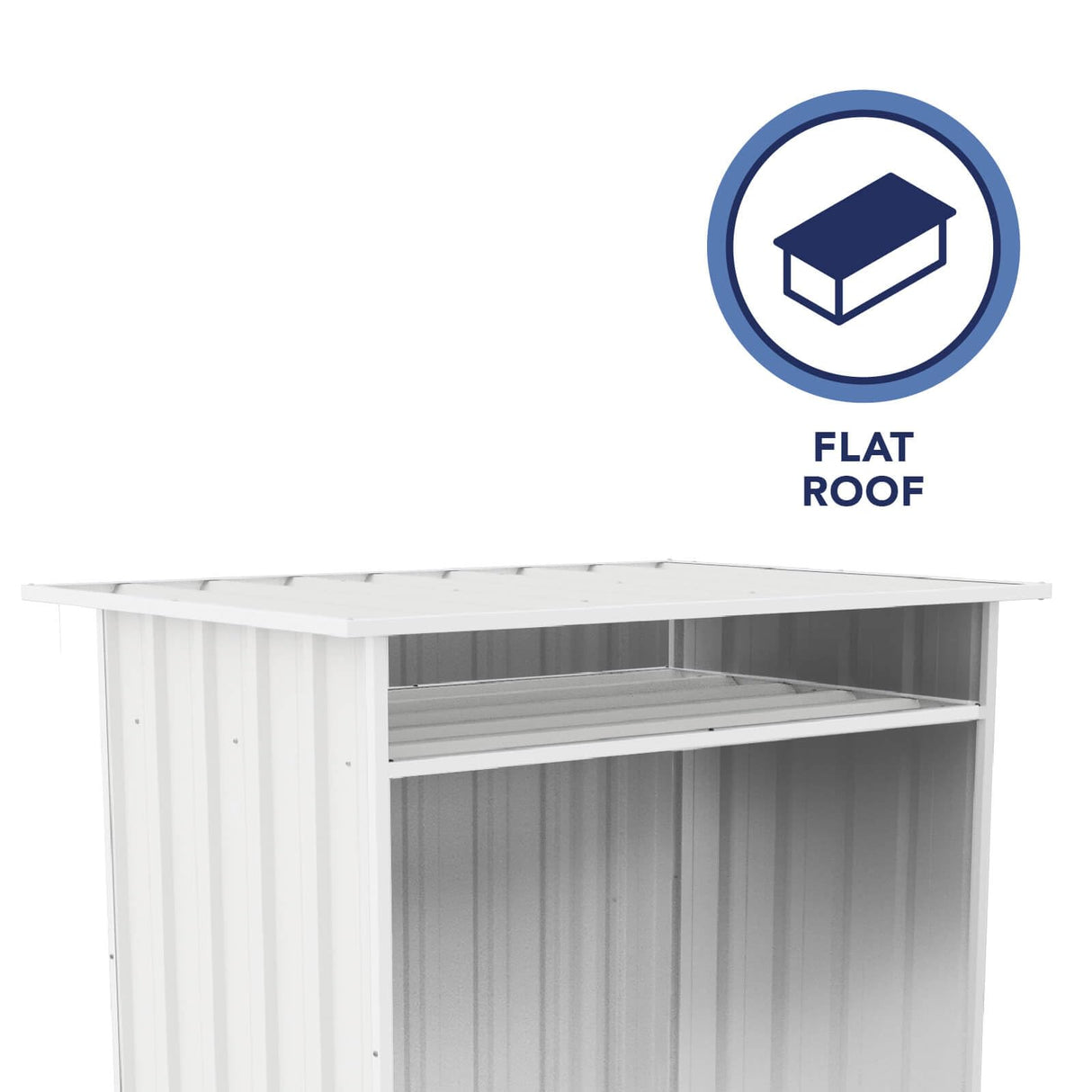 ABSCO 4' x 2.5' x 3.7' DIY Galvanized Steel Firewood Shed, Surfmist White ABSCO