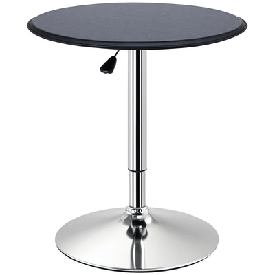 HOMCOM 25" Round Bar Table, Adjustable Height and 360° Swivel Pub Table for Living Room Dining Room Bar Bistro, Black