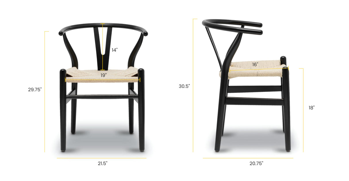 POLY & BARK Weave Chair, Single, Black POLY & BARK